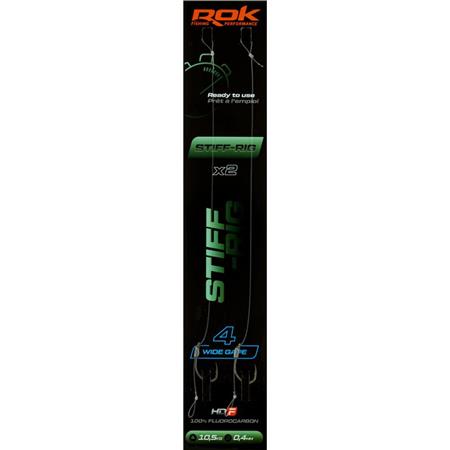 ABAIXO DE LINHA ROK FISHING STIFF RIG WIDE GAPE - PACK DE 2