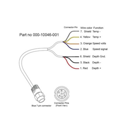 ADAPTERKABEL LOWRANCE TRANSDUCER 7 PIN BLÅ TIL AFISOLEREDE LEDNINGER