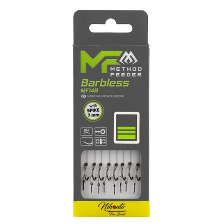 Αγκίστρι Δεμένο Mikado Mf14 With Spike Barbless Hooks Braid