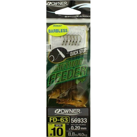 Αγκίστρι Δεμένο Owner Fd-63 Method Feeder Barbless Quick Stop