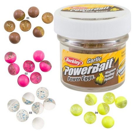 Agn Berkley Powerbait Floating Eggs Garlic - Pakke Med 40