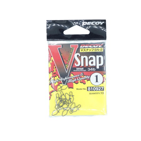 Agrafe Decoy V Snap - N°1 - 34 Lbs - Par 13