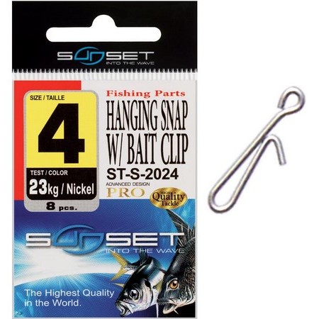 Agrafe Mar Sunset Hanging Snap W / Bait Clip St-S-2024 - Pack De 8