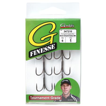 AMO TRIPLO GAMAKATSU G-FINESSE TREBLE SHORT SHANK MH