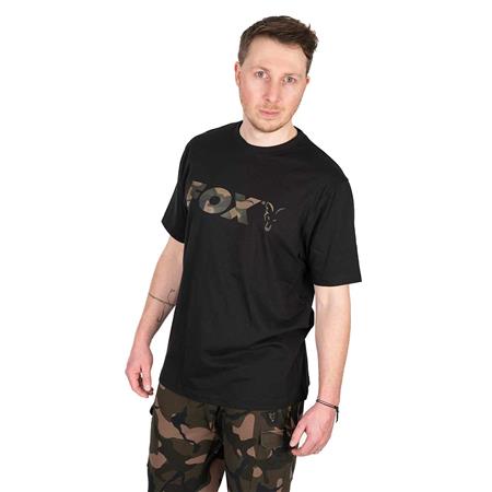 ΑΝΔΡΙΚΉ ΚΟΝΤΟΜΆΝΙΚΗ ΜΠΛΟΎΖΑ FOX BLACK/CAMO LOGO T-SHIRT - ΜΑΎΡΟ