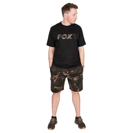 ΑΝΔΡΙΚΉ ΚΟΝΤΟΜΆΝΙΚΗ ΜΠΛΟΎΖΑ FOX BLACK/CAMO LOGO T-SHIRT - ΜΑΎΡΟ