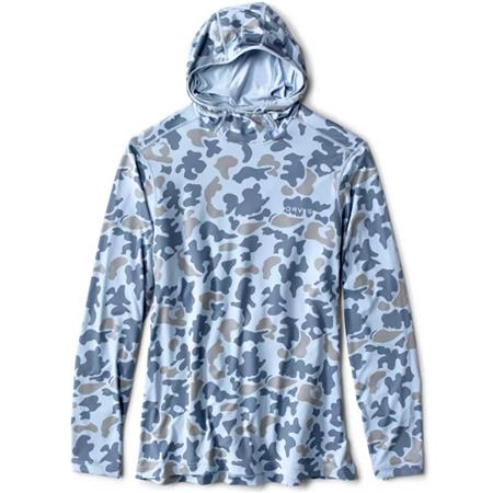 Ανδρικό Φούτερ Orvis Sun Defense L/S Hoodie - Μπλε Καμουφλάζ