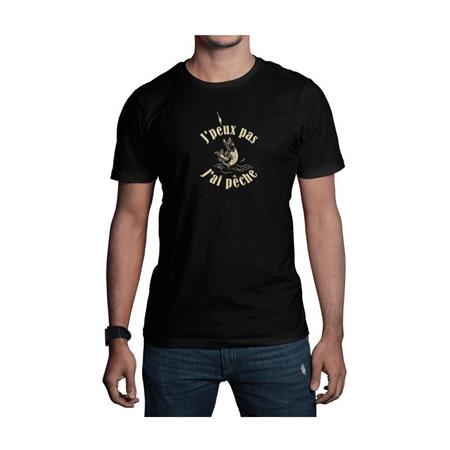 Ανδρικό Κοντομάνικο T-Shirt Bartavel Nature Δεν Μπορώ, Έχω Ψάρεμα - Μαύρο