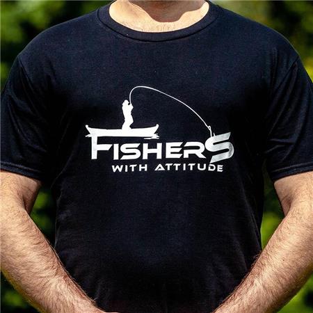 ΑΝΔΡΙΚΌ ΚΟΝΤΟΜΆΝΙΚΟ T-SHIRT FISHXPLORER FISHER WITH ATTITUDE - ΜΑΎΡΟ