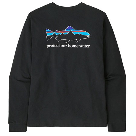 Ανδρικό Μακρυμάνικο T-Shirt Patagonia L/S Home Water Trout Responsibili-Tee - Μαύρο