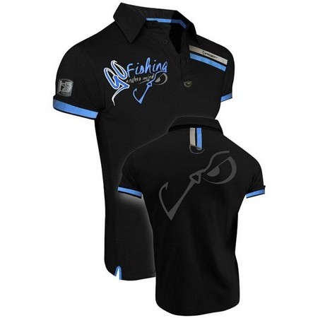 Ανδρικό Πόλο Hot Spot Design Go Fishing - Μαύρο