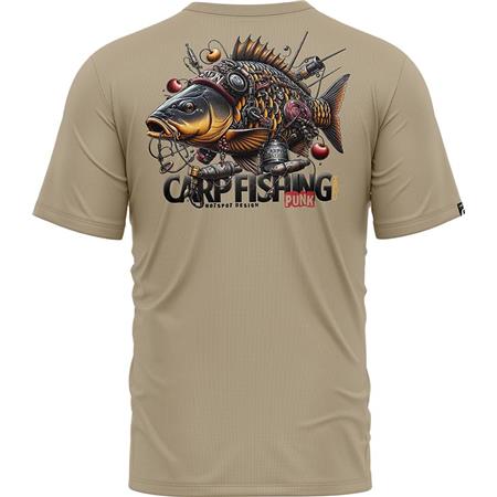ΑΝΔΡΙΚΌ T-SHIRT ΜΕ ΚΟΝΤΌ ΜΑΝΊΚΙ HOT SPOT DESIGN CARPFISHING PUNK - ΜΠΕΖ