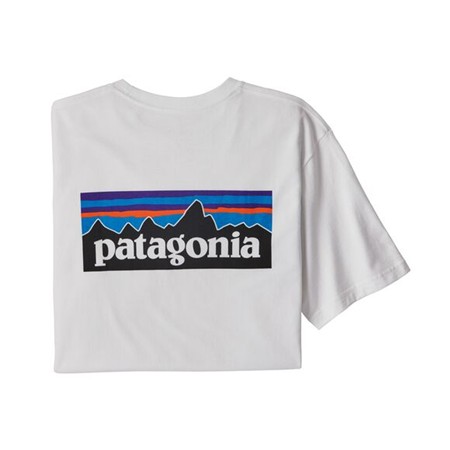 ΑΝΔΡΙΚΌ T-SHIRT ΜΕ ΚΟΝΤΌ ΜΑΝΊΚΙ PATAGONIA P-6 LOGO RESPONSIBILI-TEE - ΛΕΥΚΌ