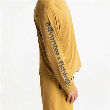 ΑΝΔΡΙΚΌ T-SHIRT ΜΕ ΜΑΚΡΙΆ ΜΑΝΊΚΙΑ ADVENTER & FISHING GOLON ANTI UV - ΚΊΤΡΙΝΟ