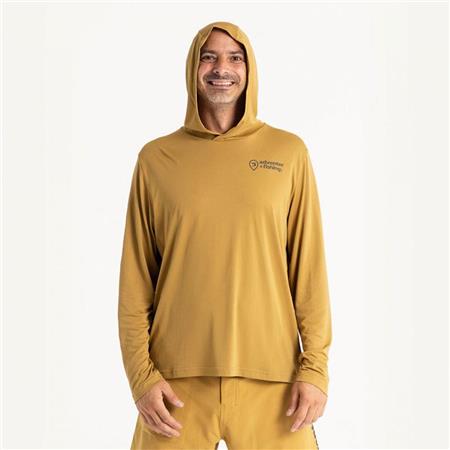 ΑΝΔΡΙΚΌ T-SHIRT ΜΕ ΜΑΚΡΙΆ ΜΑΝΊΚΙΑ ADVENTER & FISHING GOLON ANTI UV - ΚΊΤΡΙΝΟ