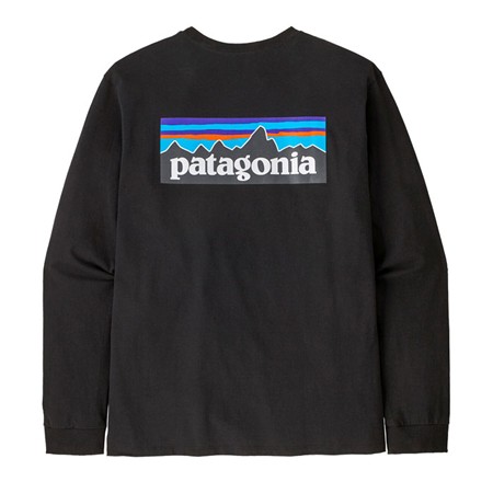 Ανδρικό T-Shirt Με Μακριά Μανίκια Patagonia L/S P-6 Logo Responsibili-Tee - Μαύρο