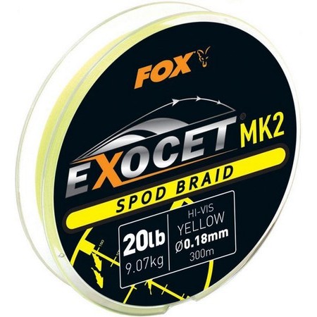 Angelschnur Geflochten Karpfen Fox Exocet Mk2 Marker Braids 300 Meter/ Gelb
