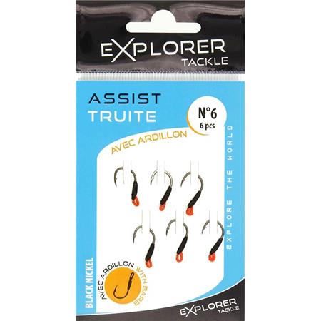 Anzol C/ Barbeta Explorer Tackle Assist Truite Avec Ardillon - Pack De 6