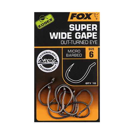 ANZOL CARPA FOX EDGES SUPER WIDE GAPE (OUT-TURNED EYE)