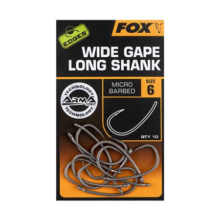 ANZOL CARPA FOX EDGES WIDE GAPE LONG SHANK