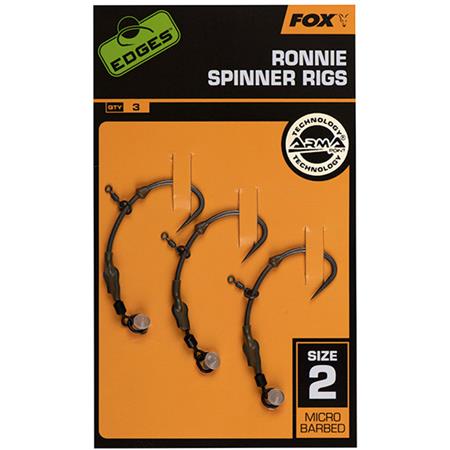 Anzol Carpa Fox Ronnie Spinner Rigs - Pack De 3
