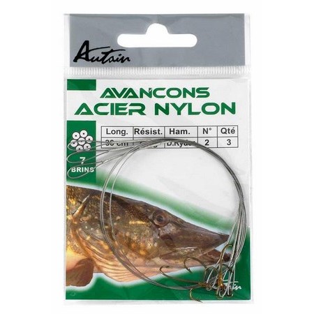 Anzol Montado Autain Aço Nylon 30Cm - Pack De 3