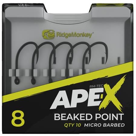 ANZOL RIDGE MONKEY APE-X BEAKED POINT HOOKS MICRO BABRBED