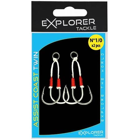 Anzuelo Asistente Explorer Tackle Coast Line Twin - Paquete De 2