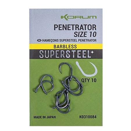 Anzuelo Carpa Korum Penetrator Hook Barbless - Paquete De 10