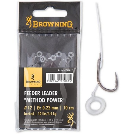 Anzuelo Montado Browning Feeder Method Power Pellet Band - Paquete De 6