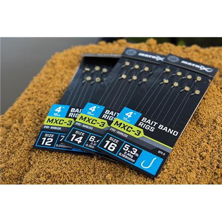 ANZUELO MONTADO FOX MATRIX MXC-3 4” BAIT BAND RIGS - PAQUETE DE 8