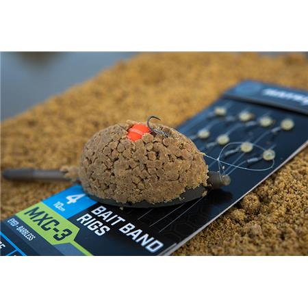 ANZUELO MONTADO FOX MATRIX MXC-3 4” BAIT BAND RIGS - PAQUETE DE 8