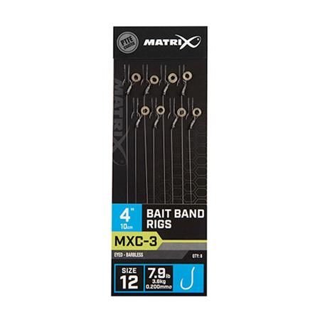 ANZUELO MONTADO FOX MATRIX MXC-3 4” BAIT BAND RIGS - PAQUETE DE 8