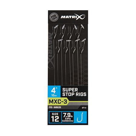 ANZUELO MONTADO FOX MATRIX MXC-3 4” SUPER STOP RIGS - PAQUETE DE 8