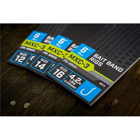 ANZUELO MONTADO FOX MATRIX MXC-3 6” BAIT BAND RIGS - PAQUETE DE 8