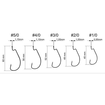 ANZUELO TEXANO CRAZY FISH OFFSET HOOK WIDE RANGE OFFSET HOOK