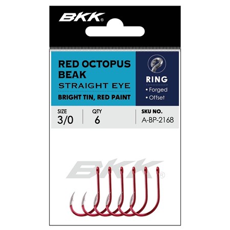 Απλό Αγκίστρι Bkk Red Octopus Beak Straight