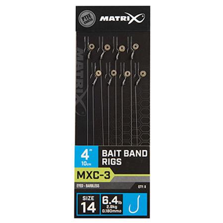 Assembled Hook Fox Matrix Mxc-3 4” Bait Band Rigs - Pack Of 8