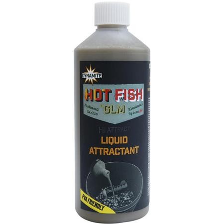 Atraente Líquido Dynamite Baits Hot Fish & Glm - 500Ml
