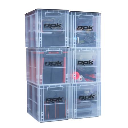 Aufbewahrungskiste Rok Fishing Crate 433 Transparent Mit Schwarzem Deckel