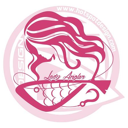 AUFKLEBER HOT SPOT DESIGN STICKER LADY ANGLER