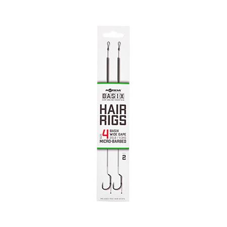 Bajo De Línea Montado Korda Basix Hair Rigs Wide Gape Barbed - Paquete De 2