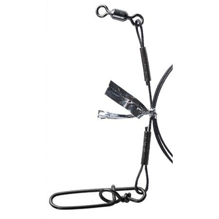 BAS DE LIGNE ACIER BKK 7X7 WIRE LEADER - ALLROUND DUOLOCK SNAP