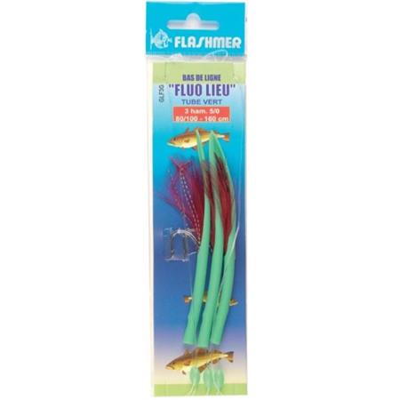 Bas De Ligne Flashmer Fluo Lieu Vert - Par 10