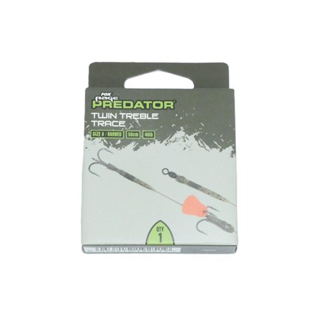 Bas De Ligne Fox Rage Predator Twin Treble Trace - Size 6