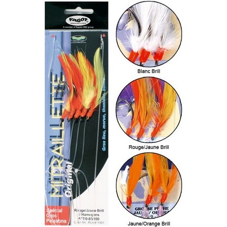 Bas De Ligne Ragot 'Rainbow Skin' Pour Pêche - 6 Hameçons N°6 Sur Fil 0.40 Mm - Longueur 120 Cm