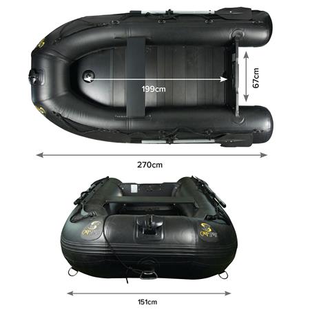 BATEAU PNEUMATIQUE CARP SPIRIT BLACK BOAT ALU 270