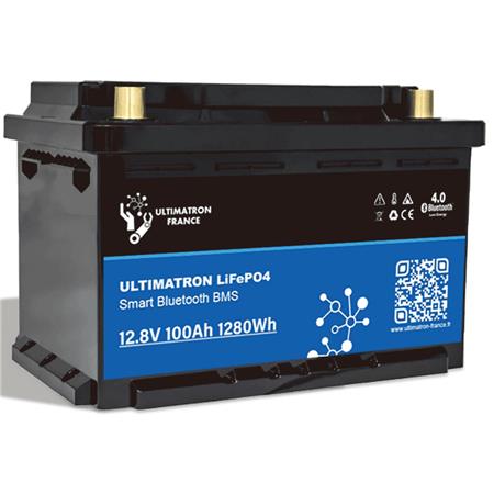 BATERIA LÍTIO ULTIMATRON LIFEPO4 SMART BMS 12.8V 100AH