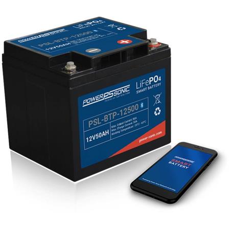 Batteria Litio Power Sonic Lifepo4 Power Sonic 12V 50Ah Con Bluetooth Integrato
