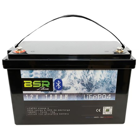 Batterie Lithium Bsr Monobloc Lifepo4 12V100ah + Chargeur Non Étanche 10A